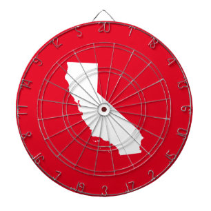 Red and White California Dartboard