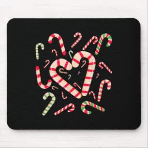 Red And White Candy Cane Santa Christmas Funny Xma Mouse Pad