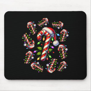 Red And White Candy Cane Santa Christmas Funny Xma Mouse Pad