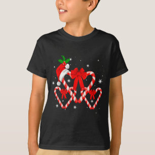 Red And White Candy Cane Santa Christmas Funny Xma T-Shirt