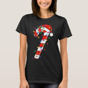 Red And White Candy Cane Santa Christmas Funny Xma T-Shirt