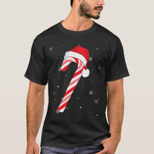 Red And White Candy Cane Santa Christmas Funny Xma T-Shirt