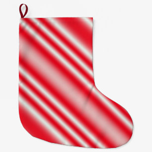 Red And White Candy Cane Striped Large Christmas Stocking