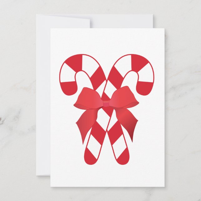 Red and White Candy Canes Invitation (Front)