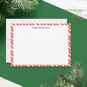 Red and White Candy Striped Christmas Card