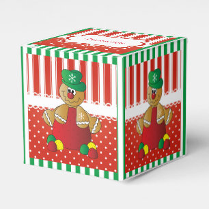 Red and White Candy Stripes and Santa Claus Favor Box