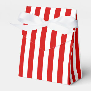 Red and white candy stripes favor box