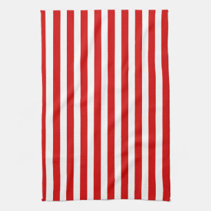 Red and white candy stripes kitchen towel