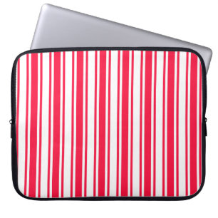 Red and white candy stripes laptop sleeve