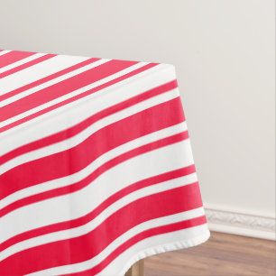Red and white candy stripes tablecloth