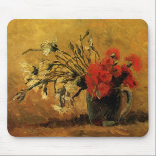 Red And White Carnations by Vincent van Gogh Mouse Pad