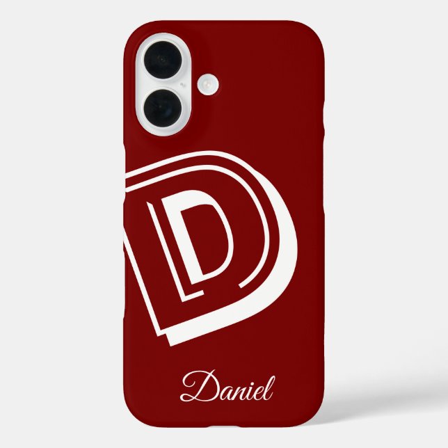 Red and White case iphone - personalized nom (Back)