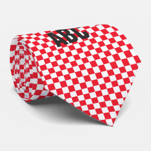 Red and White Checkerboard Tie