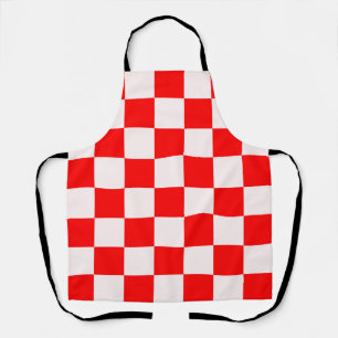 Red and White Checkered Pattern  Apron