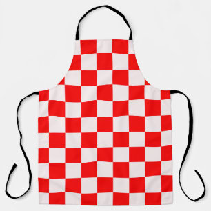 Red and White Checkered Pattern  Apron