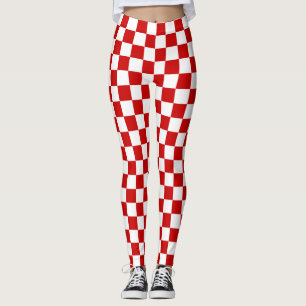 Red and White Chequerboard Leggings
