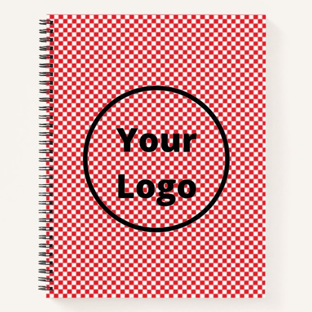 Red and white chequered board pattern notebook (Front)