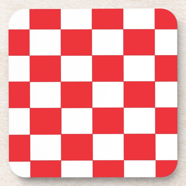 Red and White Chequered Coasters (Front)
