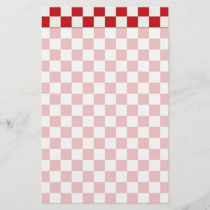 Red and White Chequered Pattern Country BBQ Stationery