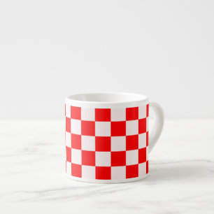 Red and White Chequered Pattern Espresso Cup