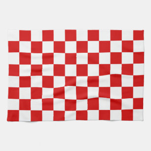 Red and White Chequered Pattern Kitchen Towel