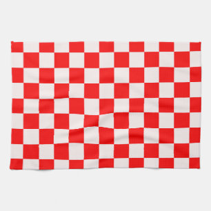 Red and White Chequered Pattern  Kitchen Towel