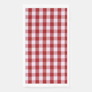 Red and White Chequered Pattern/Squares  Napkin