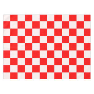 Red and White Chequered Pattern  Tablecloth