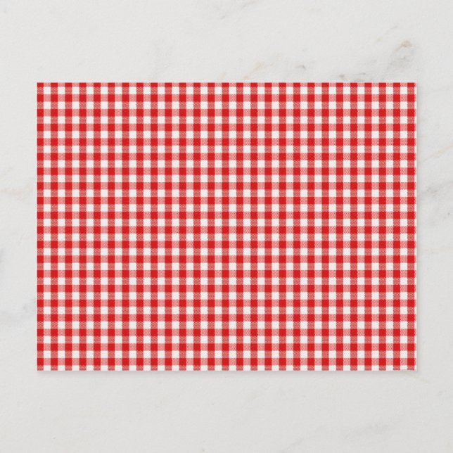Red and White Chequered Postcard (Front)