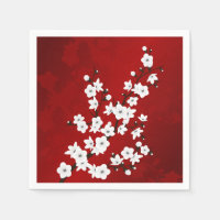 Red And White Cherry Blossoms Floral