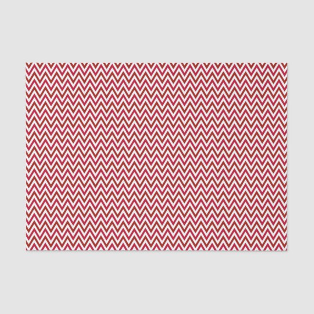Red and White Chevron ZigZag Tissue Paper (Front)