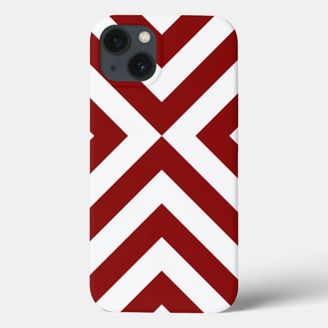 Red and White Chevrons Case-Mate iPhone Case (Back)