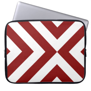 Red and White Chevrons Laptop Sleeve