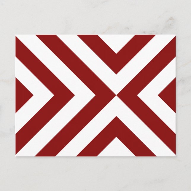 Red and White Chevrons Postcard (Front)