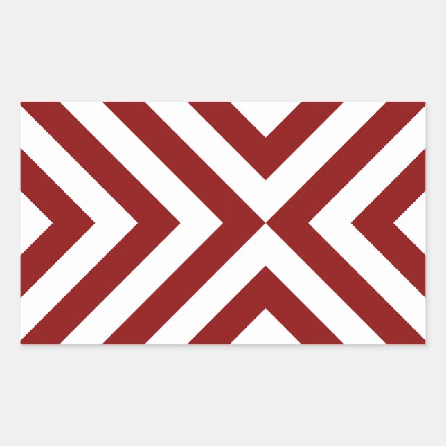 Red and White Chevrons Sticker (Front)