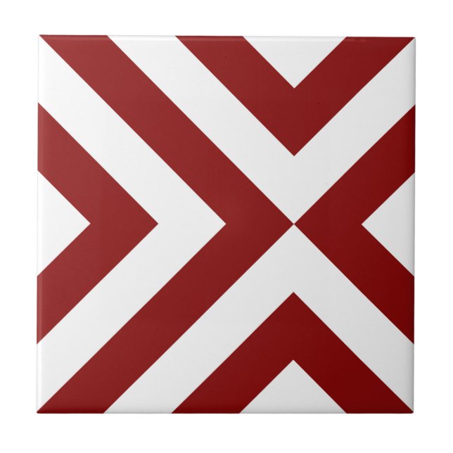 Red and White Chevrons Tile (Front)