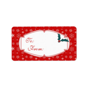 Red and White Christmas Gift Tags / Mailing Labels