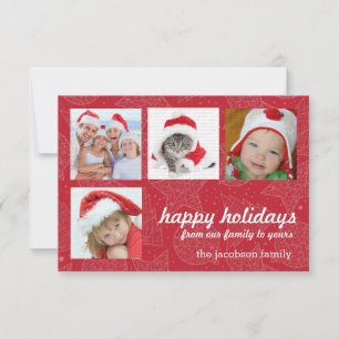 Red and White Christmas Holiday Photo Cards