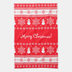 Red and White Christmas Kitchen Towel
