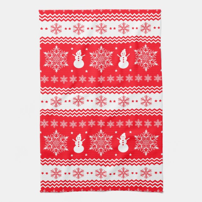 Red and White Christmas Kitchen Towel (Vertical)