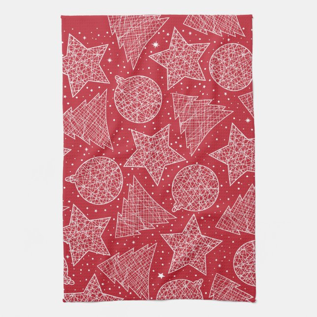 Red and White Christmas Kitchen Towels (Vertical)