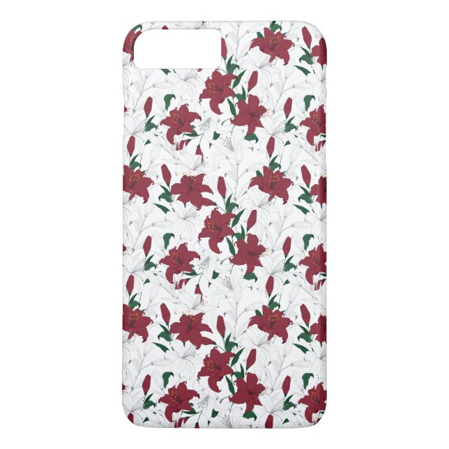 Red and White Christmas Lilies Case-Mate iPhone Case (Back)