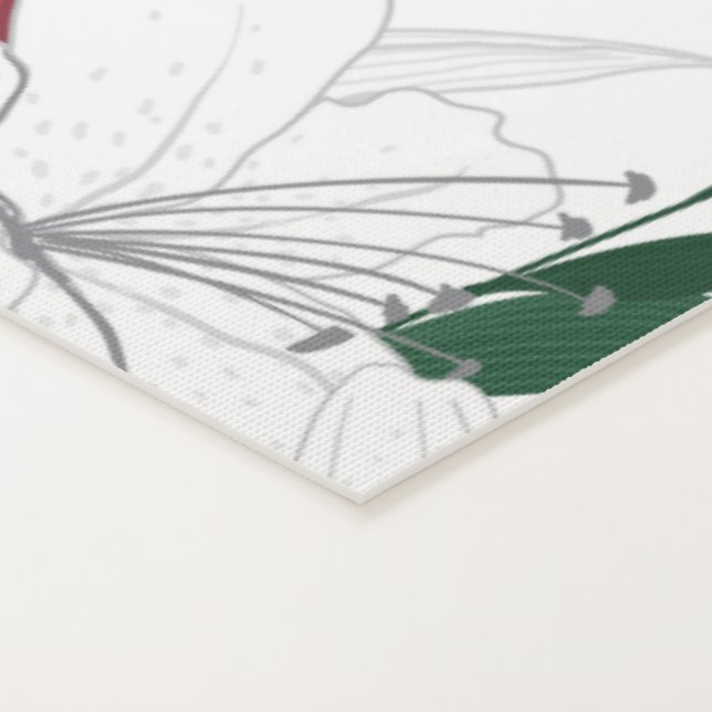 Red and White Christmas Lilies Yoga Mat (Detail)