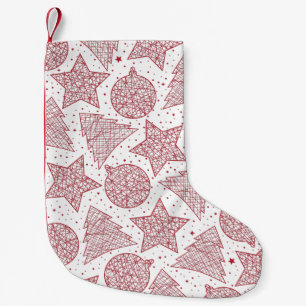 Red and White Christmas Pattern Christmas Stocking