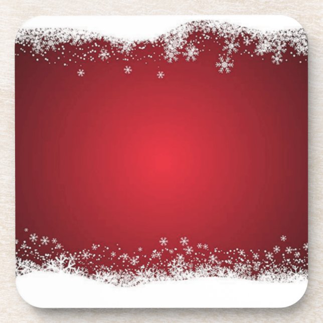 Red And White Christmas Pattern Coaster (Front)