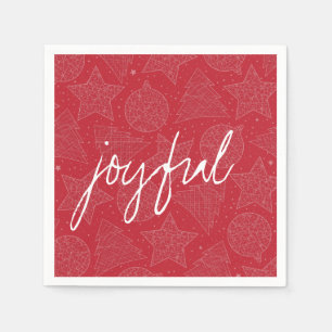 Red and White Christmas Pattern Paper Napkin Set