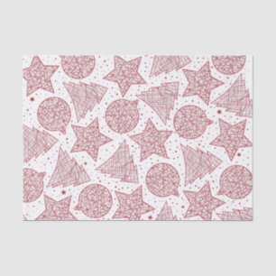 Red and White Christmas Pattern Tissue Paper