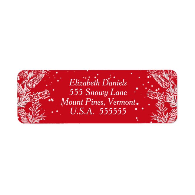Red and White, Christmas Return Address (Front)