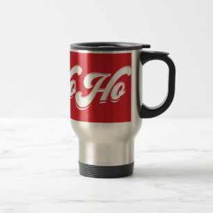 Red And White Christmas Travel Mugs Ho Ho Ho