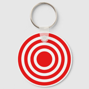 Red and White Circles Keychain